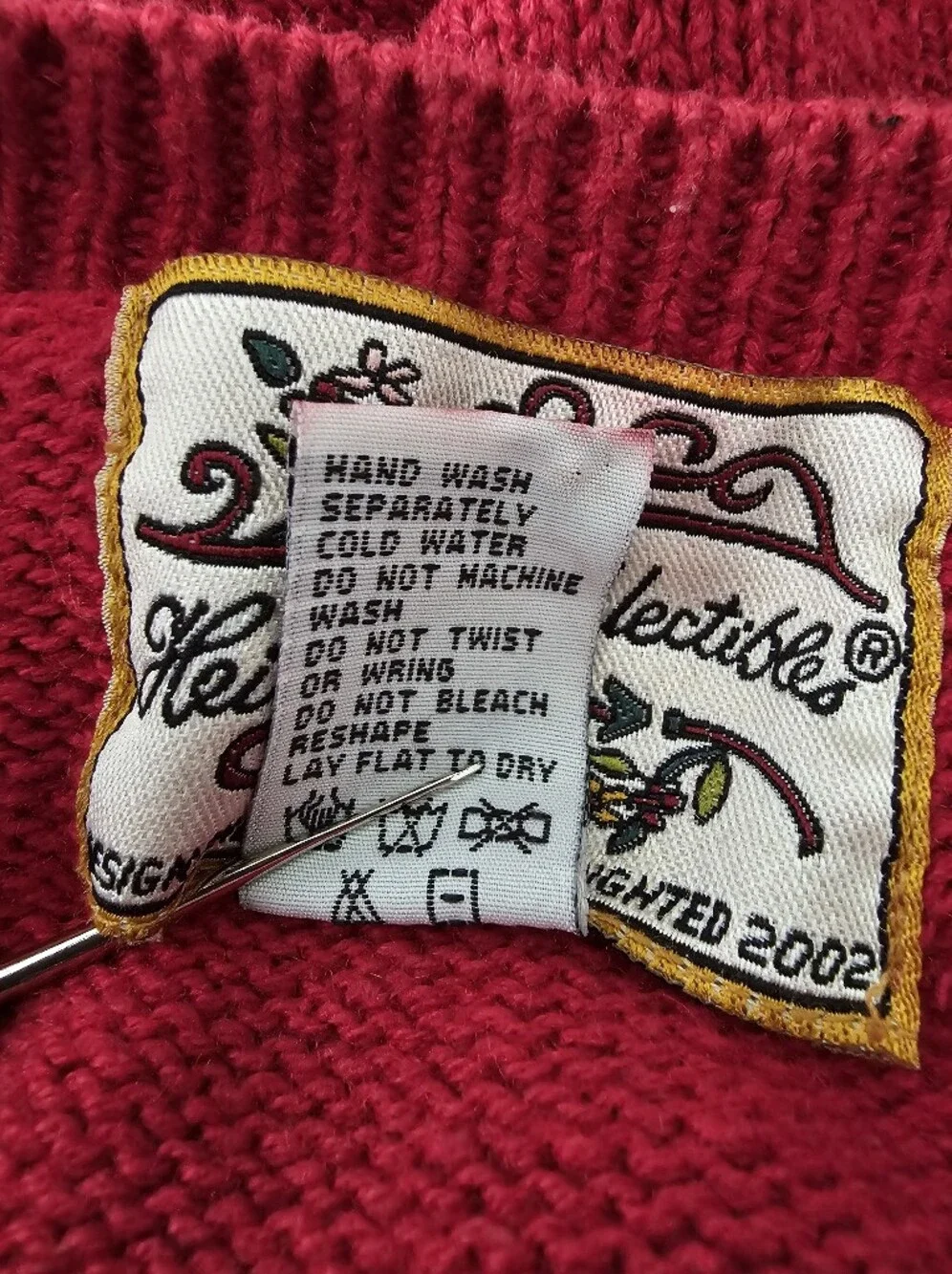 RARE VTG Patriotic Embroidered Heirloom Collectibles Cardigan Sweater Sz XL USA